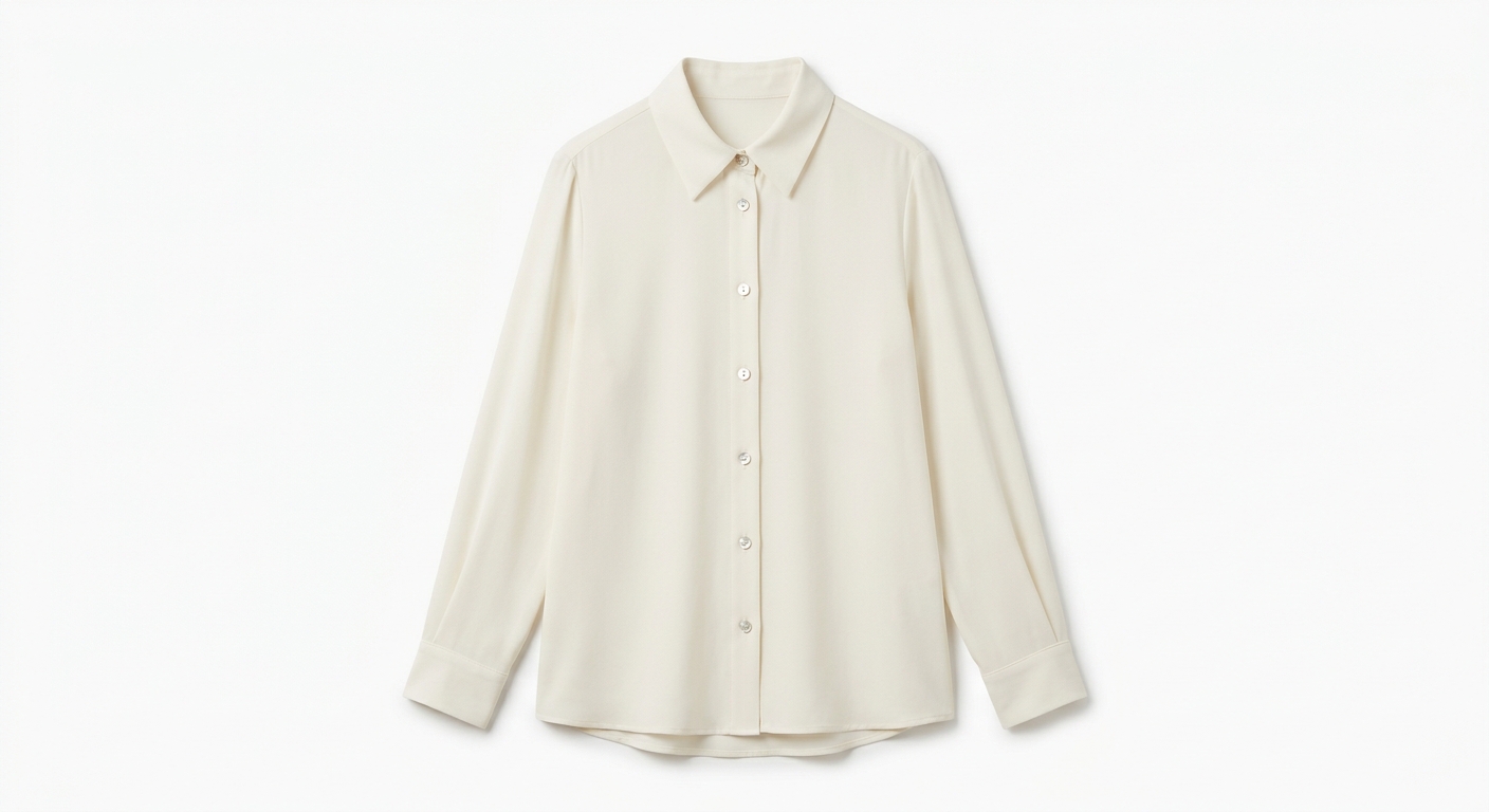 Camisa Feminina Crepe Marfim
