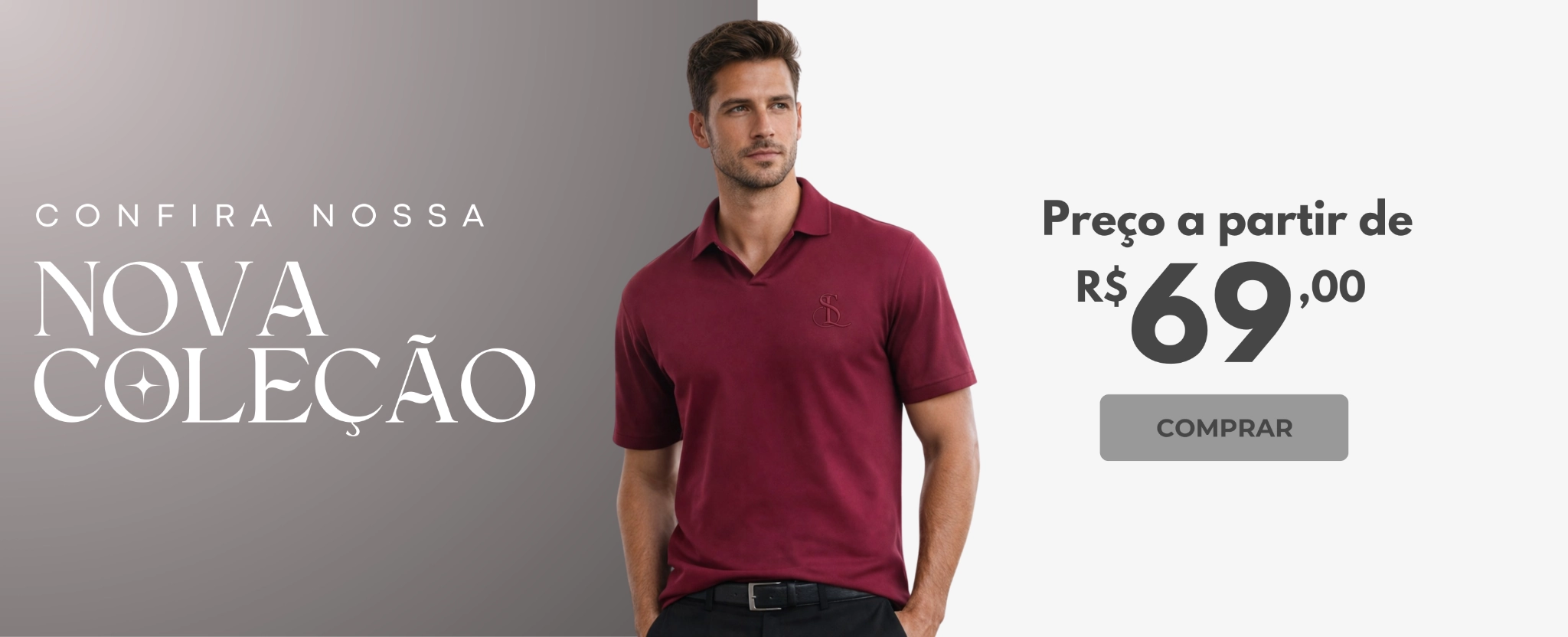 Capa da nova coleção Sengaliz com polo e chamada de compra